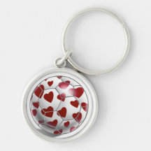 I Love Soccer Keychains