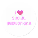 I Love Social Networking Pink stickers