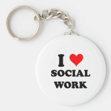 I Love Social Work Keychain