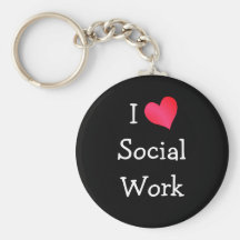 I Love Social Work Keychain