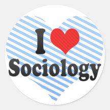 I Love Sociology Round Stickers