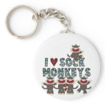 I Love Sock Monkeys Tshirts and Gifts Keychain