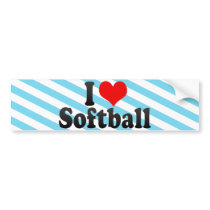 I Love Softball Bumper Stickers