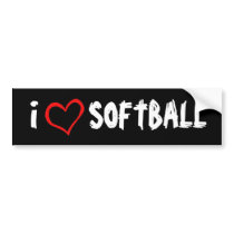 I Love Softball Bumper Sticker