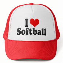 I Love Softball Hat