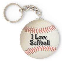 I LOVE SOFTBALL-KEYCHAIN