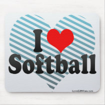 I Love Softball Mouse Pad