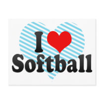 I Love Softball Postcards