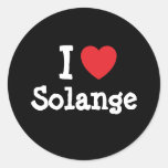 I love Solange heart T-Shirt Round Stickers