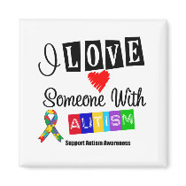 I Love Someone With Autism Refrigerator Magnets