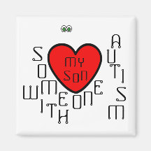 i love someone with autism-my son fridge magnets