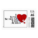 "I Love Someone With Autism" Postage Stamp