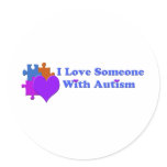 I Love Someone With Autism Round Sticker