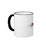I Love Someone with autism two tone mug