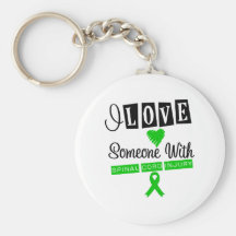 I Love Someone With Spinal Cord Injury Keychains