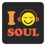 I love soul music smiley with headphones stickers