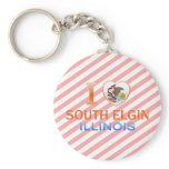I Love South Elgin, IL keychains