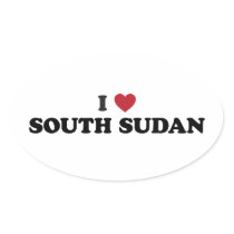 I Love South Sudan Oval Stickers
