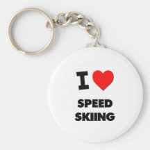 I Love Speed Skiing Keychain
