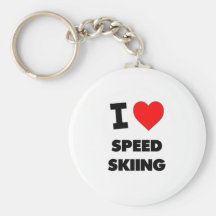 I Love Speed Skiing Keychains