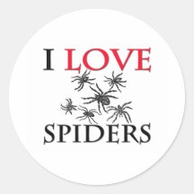 I Love Spiders Round Sticker