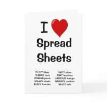 I Love Spreadsheets Birthday Card cards