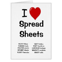 I Love Spreadsheets Birthday Card
