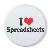 I Love Spreadsheets Fridge Magnets