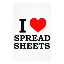 I Love Spreadsheets Stationery Paper