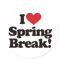 I Love Spring Break! Sticker