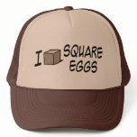 I Love Square Eggs hats