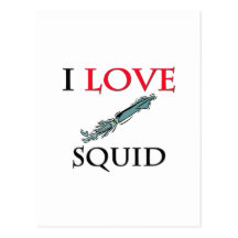 I Love Squid Post Card