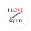 I Love Squid stickers
