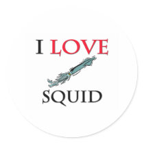I Love Squid stickers