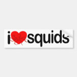 I Love Squids Bumper Sticker