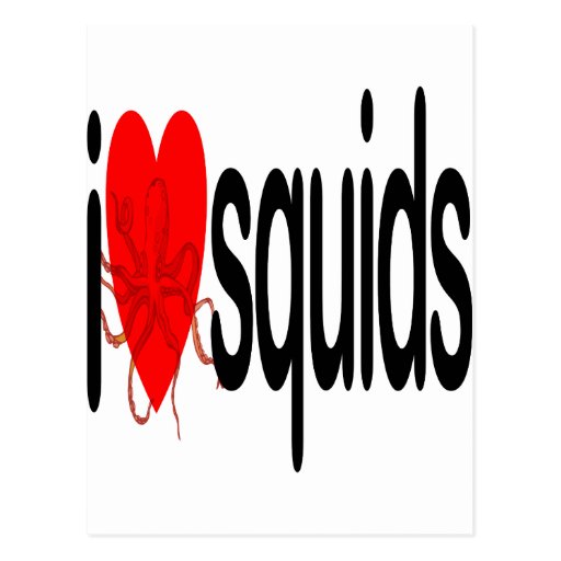 I Love Squids Postcard
