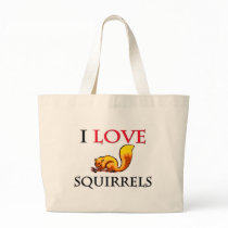 I Love Squirrels Canvas Bags