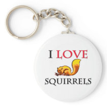 I Love Squirrels Keychain