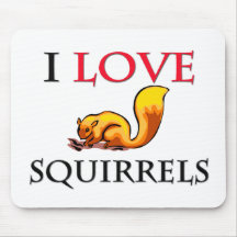 I Love Squirrels Mouse Mat