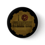 I Love Steampunk buttons