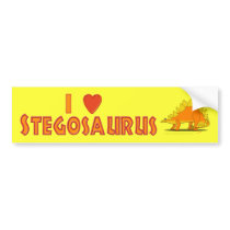 I Love Stegosaurus Cute Cartoon Dinosaur Lovers Bumper Sticker