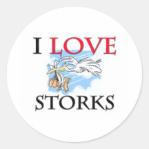 I Love Storks Stickers