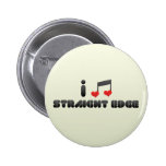 I Love Straight Edge Pinback Button