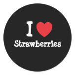 I love Strawberries heart T-Shirt stickers