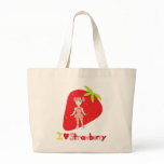 I Love Strawberry Tote Bags