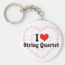 I Love String Quartet Keychain