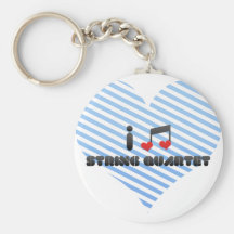 I Love String Quartet Keychains