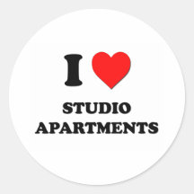 I love Studio Apartments Round Stickers