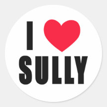 I Love Sully I HEART Sully Round Stickers