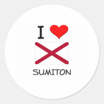 I Love SUMITON Alabama Round Sticker